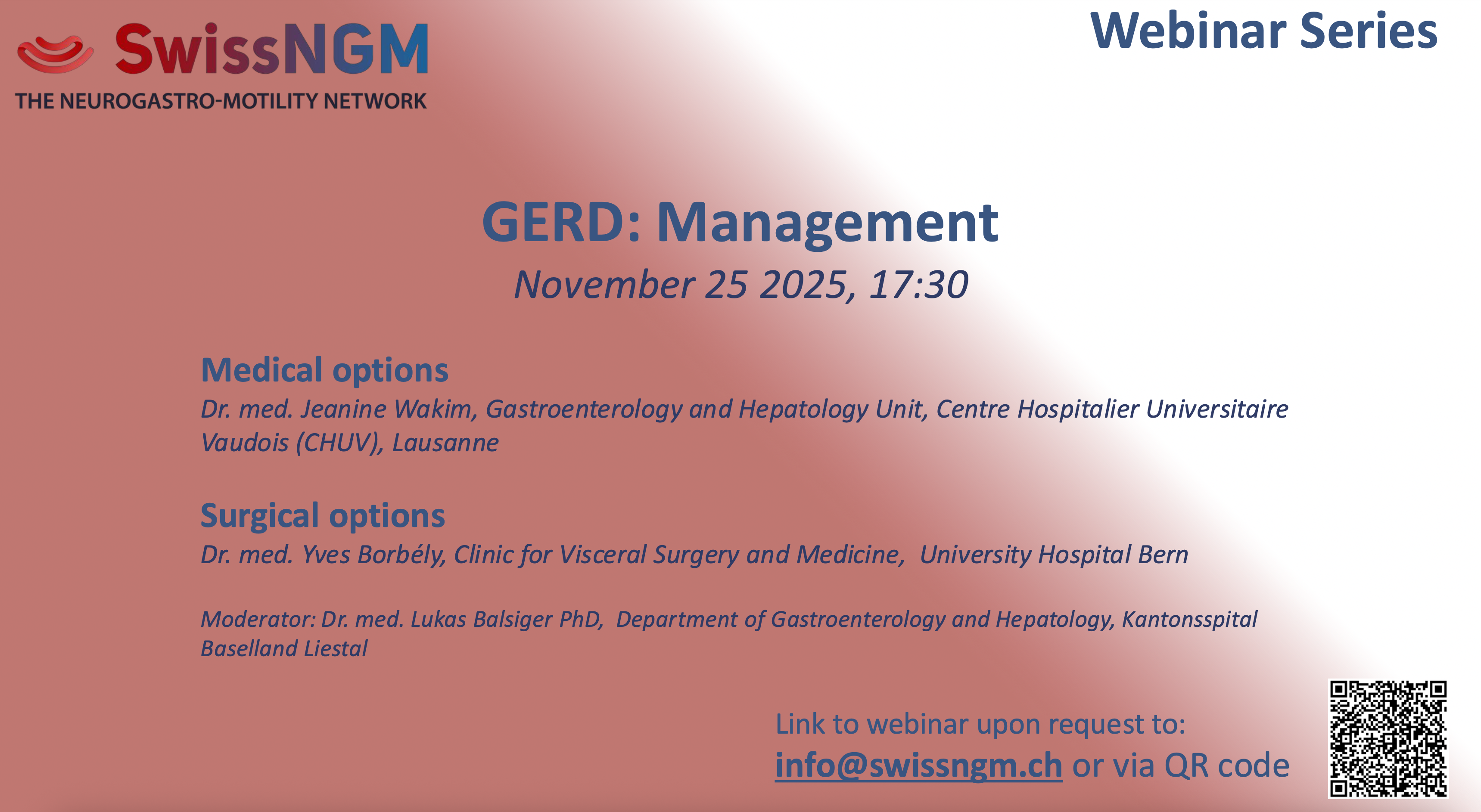 SwissNGM Webinar; GERD: Management